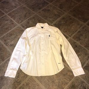 Polo Pinstripe Button Down Top